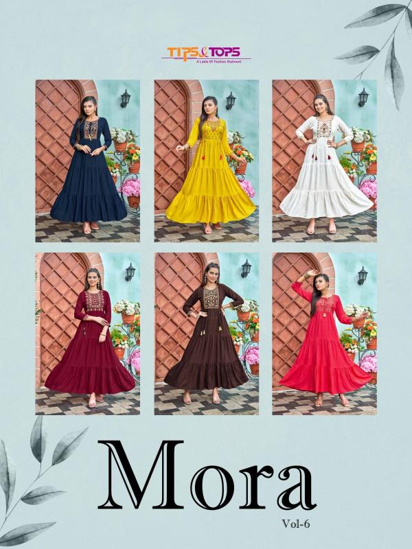 Tips Tops Mora Vol 6 Rayon slub Designer Kurti Collection